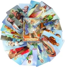 Pack of 54 Assorted Holy Cards with Catholic Saints and Prayers