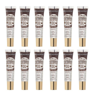 Broadway Vita-Lip Clear Lip Gloss (Coconut Oil 12 Pack), Ultra-Hydrating & Sooth