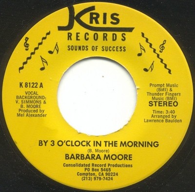 Barbara Moore (3) - By 3 O'Clock In The Morning / You're A Zero, 7'', (Vinyl)