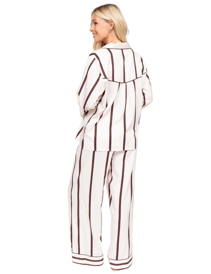 Cyberjammies Fable & Eve Battersea Pyjama Set Stripe Wide Leg Womens 2178 - Image 3 of 4
