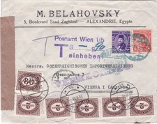 Egypt ,1948;Farouk Marechal taxed cover in Austria - 2 scans