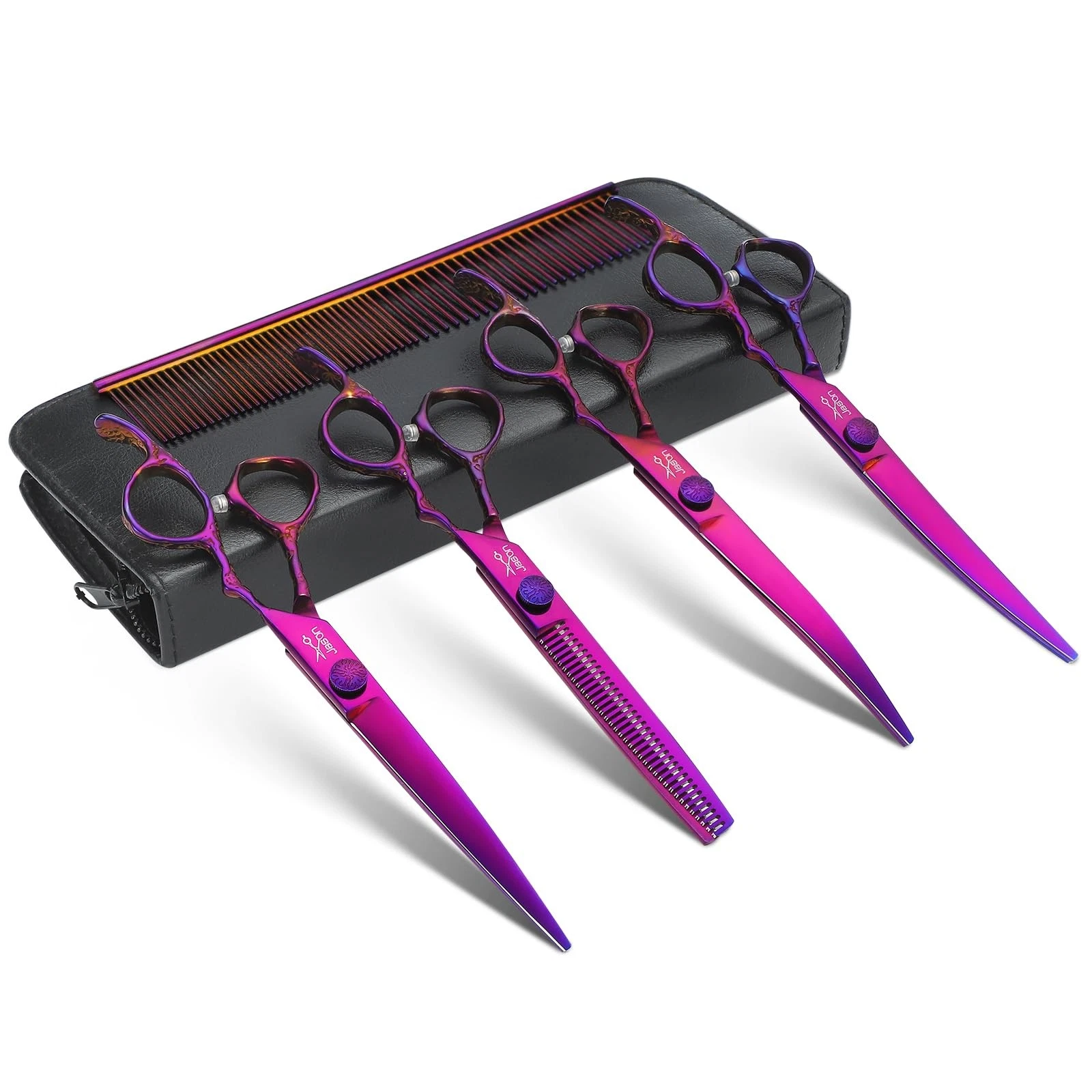JASON Dog Grooming Scissors Set Professional 6 in 1 Dog Shears Kit 6.5" Thi...