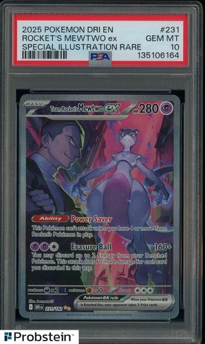 2025 Pokemon Dri En Special Illustration Rare #231 Rocket's Mewtwo Ex PSA 10
