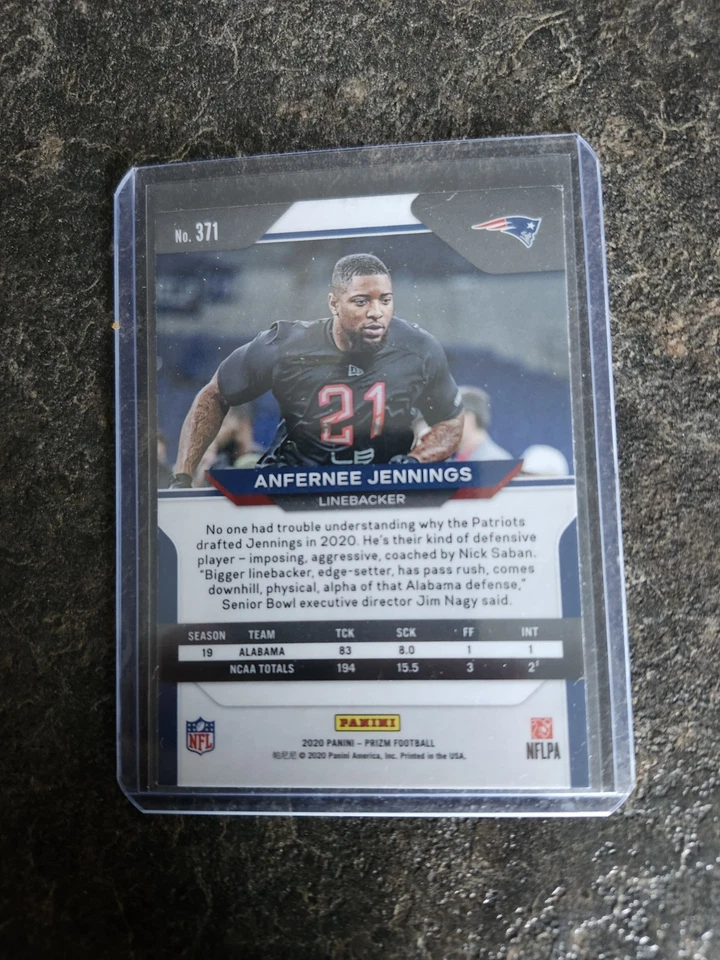 2020 Panini Prizm Rookie Anfernee Jennings Card# 371 - Image 2 of 2