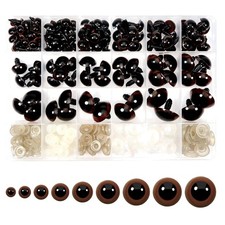 150pcs Brown Plastic Safety Eyes with Washers 8 mm to 24 mm