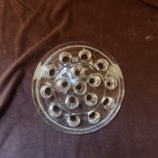 Vintage 5 Inch 16 Hole Clear Glass Flower Frog Vase