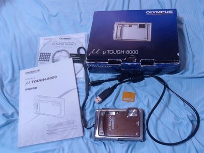 Olympus μ TOUGH 8000 Shockproof Waterproof Digital Camera Silver Kit Boxed