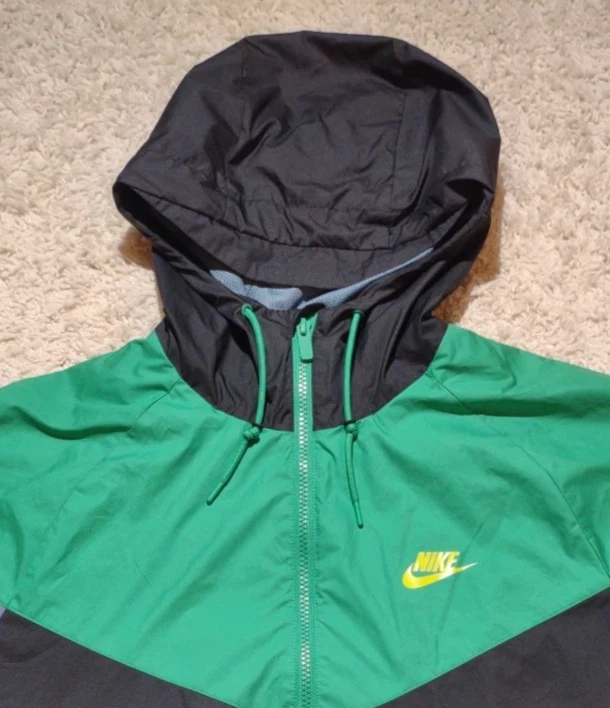 Chaqueta cortavientos Nike Windrunner para hombre talla grande negra verde azul cremallera completa Foto 2 de 4