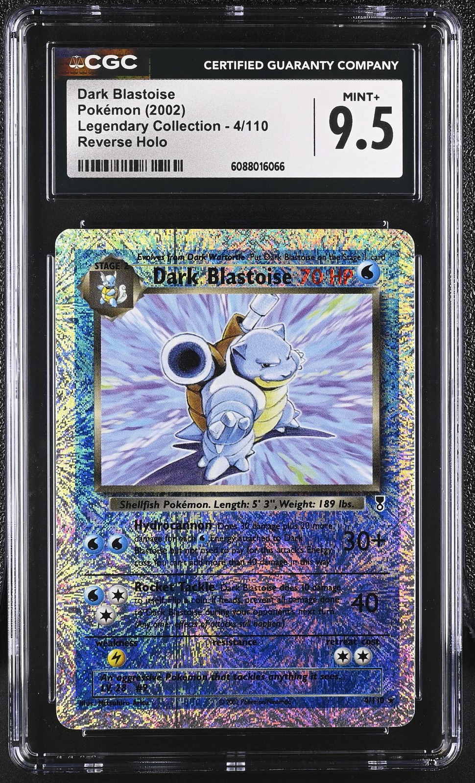 CGC 9.5 Dark Blastoise Legendary (Collection) 4/110 Reverse Holo Pokemon Card