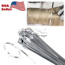 12" 304 Stainless Steel Metal Cable Zip Ties Cable Self Lock Strap Heavy Duty