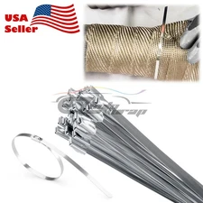 12" 304 Stainless Steel Metal Cable Zip Ties Cable Self Lock Strap Heavy Duty