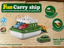 Fun Carry Ship Ferry Boat 4 Car Wind Up Bath Swimming Toys OKGIUGN toy open box