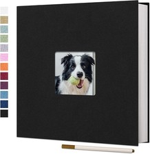 Large Photo Album Self Adhesive Scrapbook Album for 11"x10.6" 40Pages Black