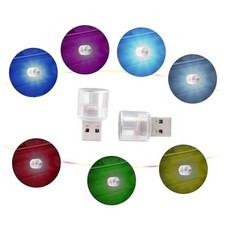 USB LED Car Interior Night Light, 2 PCs, Atmosphere Lamp, Mini Multicolor