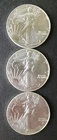 Lot of Three 2022 $1 American Silver Eagle Dollars