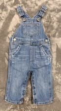 Baby Gap Denim Overalls 6-12 Months Light Wash Y2K