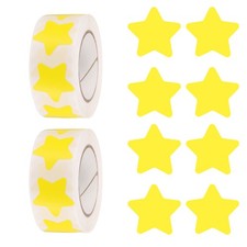 Star Stickers Roll 1 Inch, 1000pcs Adhesive Star Labels for DIY Crafts, Yellow