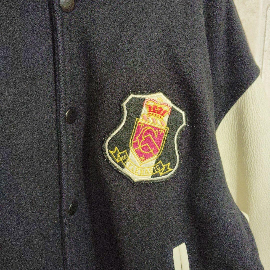 Design stadium jacket leather black patch embroid… - image 4