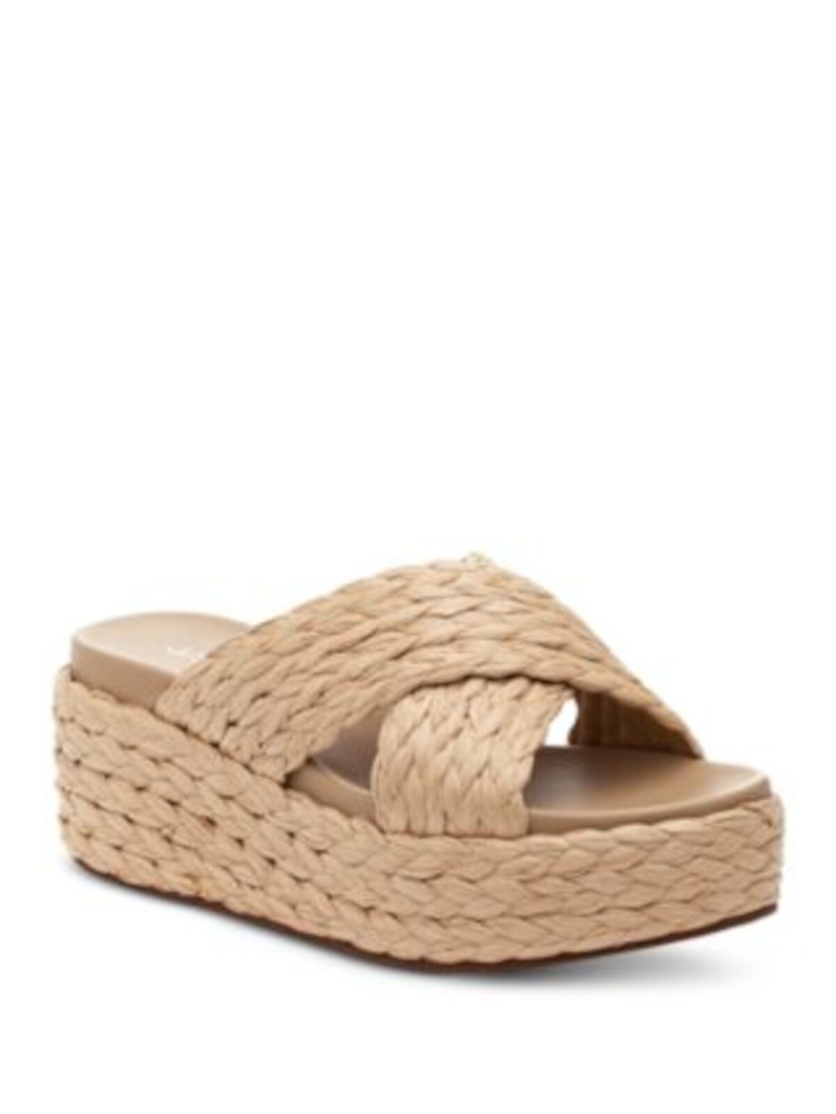 Женские шлепанцы J SLIDES бежевого цвета на платформе 1-1/2, с 2 ремешками, эспадрильи с колчаном, 8,5 М