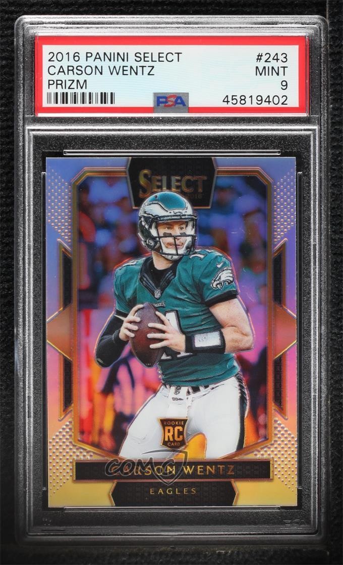 2016 Panini Select Field Level Silver Prizm Carson Wentz #243 PSA 9 MINT 0gn6