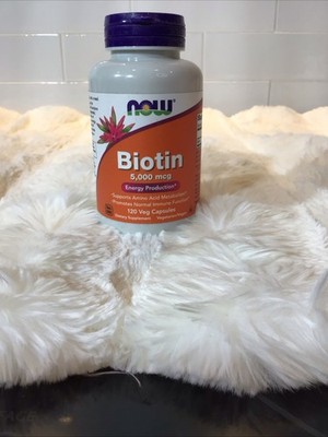 Now Foods Biotin 5000mcg Dietary Supplement 120 Veg Capsules