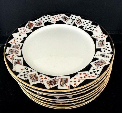Tiffany & Co Vintage Retired Playing Card Themed Dessert Plates Set Of 8