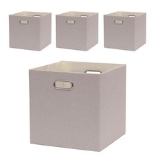 Cube Storage Bins 13 13 Linen Foldable with Handles, Collapsible Organization...