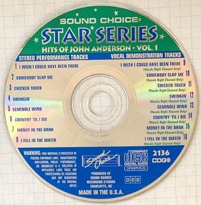 SOUND CHOICE STAR SERIES - HITS OF JOHN ANDERSON - VOL 1 - SC2136 - SWINGIN'