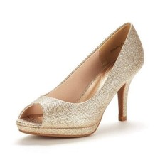 Dream Pairs Gold Glitter Platform Heels Size 5.5 New in Box