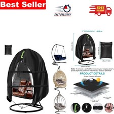 Image of Waterproof Double Egg Chair Cover 230x200cm with Zipper & Storage Bag