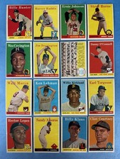 1958 Topps Baseball, 16 Dif, Billy Hunter, Harvey Haddix, Steve Boros, Vgex