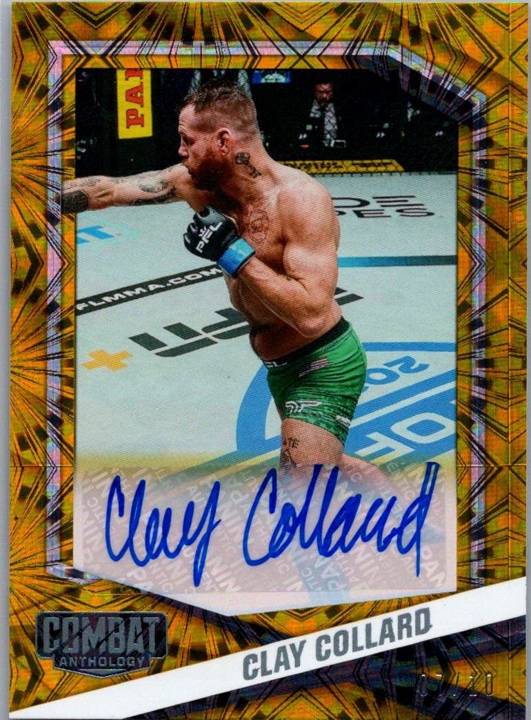 2025 Panini Combat Anthology #75 Clay Collard Signatures Gold Fireworks #/10