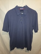 Tommy Bahama Polo Men  s Blue Shirt Short Sleeve Button Collared Golf Size L