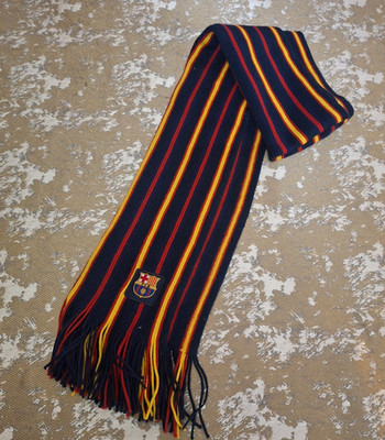 Official FC Barcelona Scarf FCB Striped Acrylic Scarf Rhinox Soccer Futbol 10x72