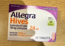Allegra Hives 30 Count Tablets (Expires on: 9/26)