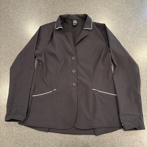 Kerrits Black Competitor Show Coat Stretch Black White Piping Large Equestrian