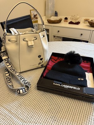 KARL LAGERFELD Paris Women's Adele Bucket Bag  + hat & shall set  Mother days 