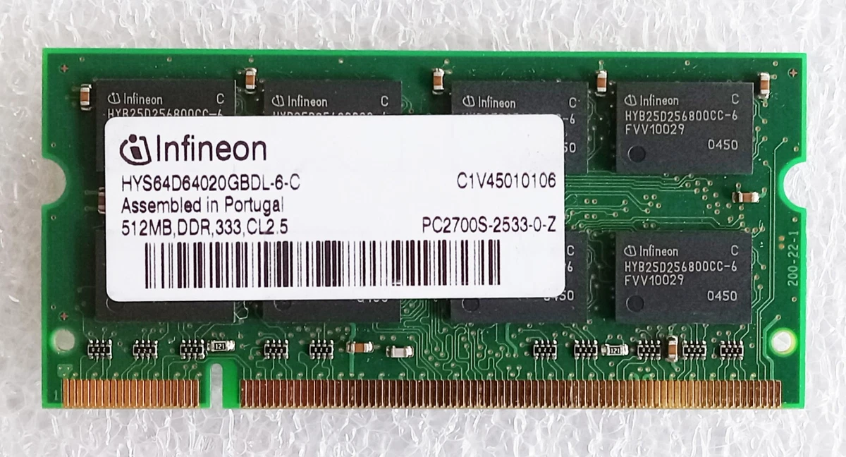256MB RAM Mémoire DDR 333Mhz CL2.5 PC2700S-25330 3340243-43374