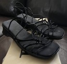 Bass Strappy Sandals Black Size 5 1/2 Used With Box Y-knott — photo 2