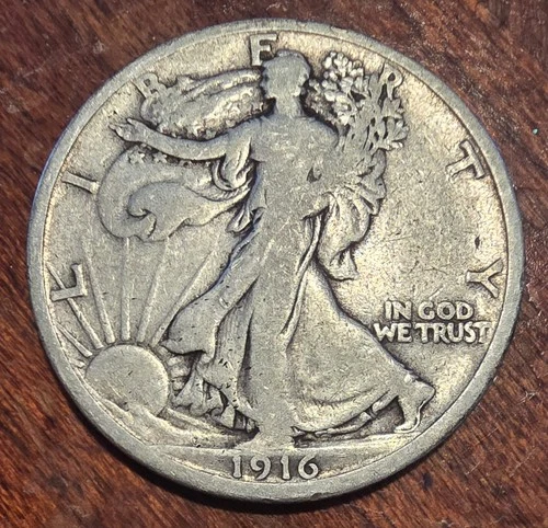1916-P Philadelphia Walking Liberty Silver Half 50c VG