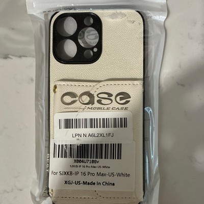 CASE MOBILE CASE Wallet Case for iPhone 16 Pro Max White Card Pocket Strap