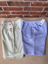 Adidas Essential Shorts Mens Small 2 Pair Blue Dawn Linen Green Brand New