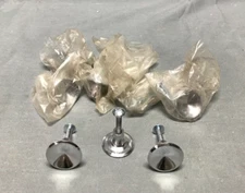 Vintage Lot 9 NOS Small Cabinet Door Pull Knobs Old chrome Hardware 1761-22B