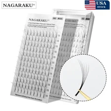 NAGARAKU 12Row 3D-6D Premade Fan Russian Volume Eyelash Black Faux Premium Mink