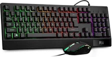 Rii RK400 RGB Gaming Keyboard and Mouse Combo Wired Mechanical Feel 3 LED 