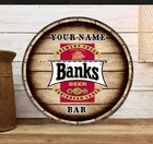Personalised Barbados Banks Beer Bar Round wall Shed Retro RRN05