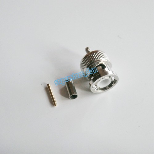 BNC Connector Crimp Male Q9 Plug lot For RG174 RG316 LMR100 RF Coaxial Cable - Picture 3 of 5