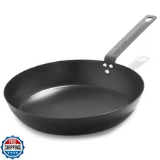 Merten and Storck Pre-Seasoned Carbon Steel 12" Frying Pan Skillet, Fast Heat