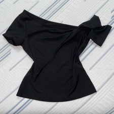 Modely Twist Front Asymmetrical Neck Solid Top Size M - SHEIN