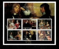 Dominica 2000 - Anthony Van Dyck Art - Sheet of 6 Stamps - Scott #2211 - MNH